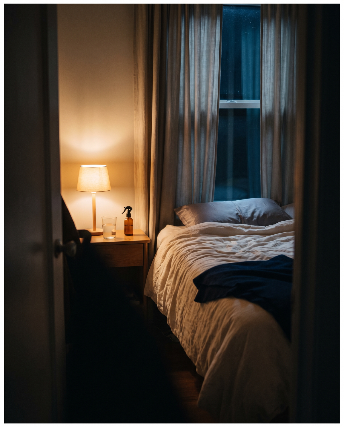 A quiet Moon Street bedroom at the end of the night